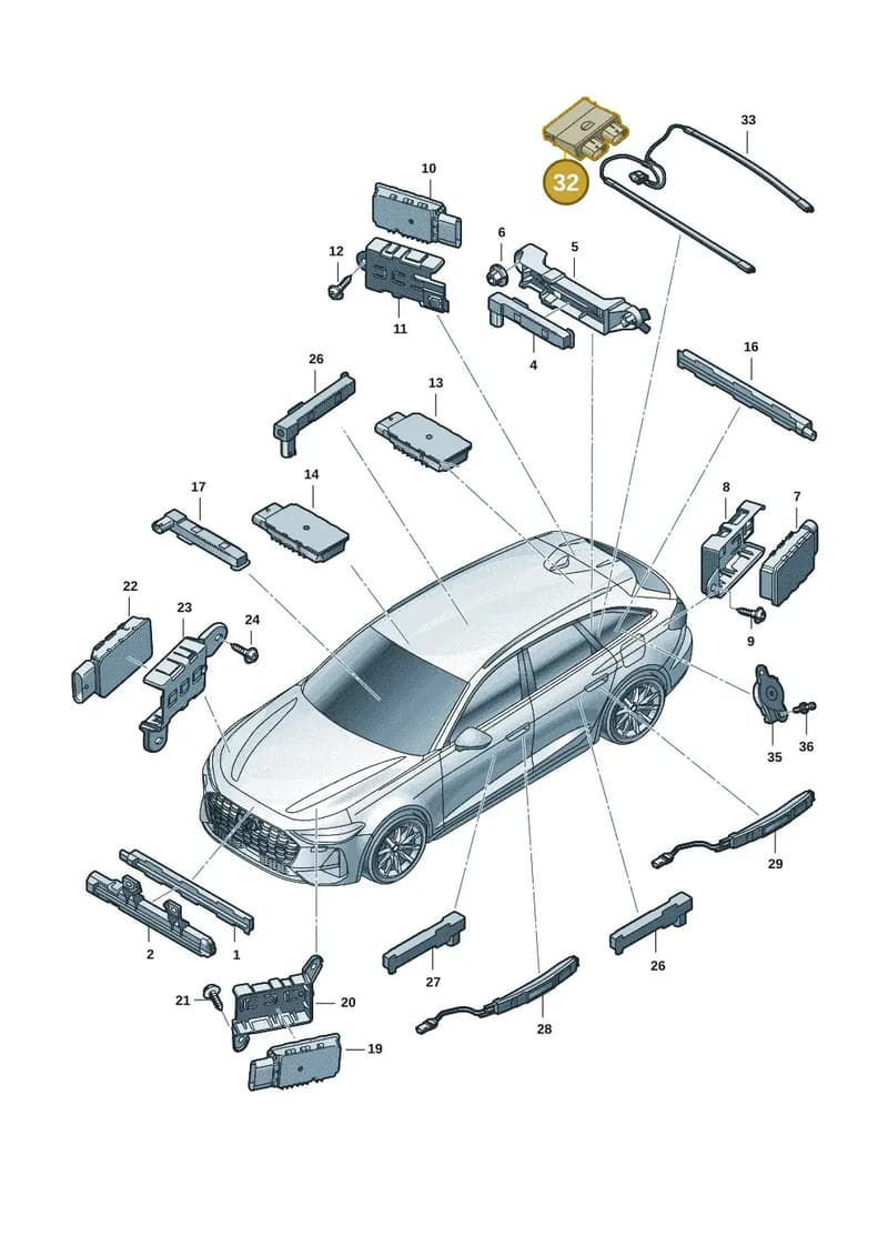 80A962243 — Audi A5 Limousine (2024-2025) diagram 8wk909000, position 32