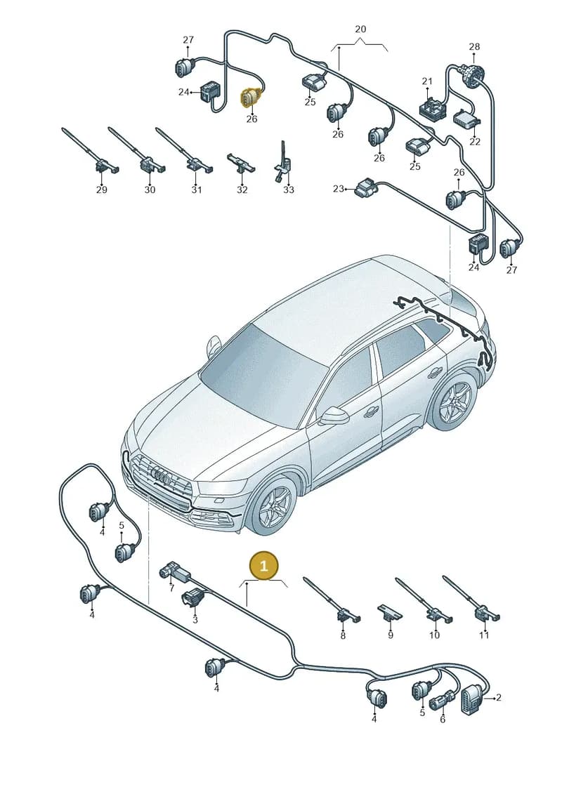 80A971095AT — Audi Q5 (2016-2025) diagram 896972500, position 1