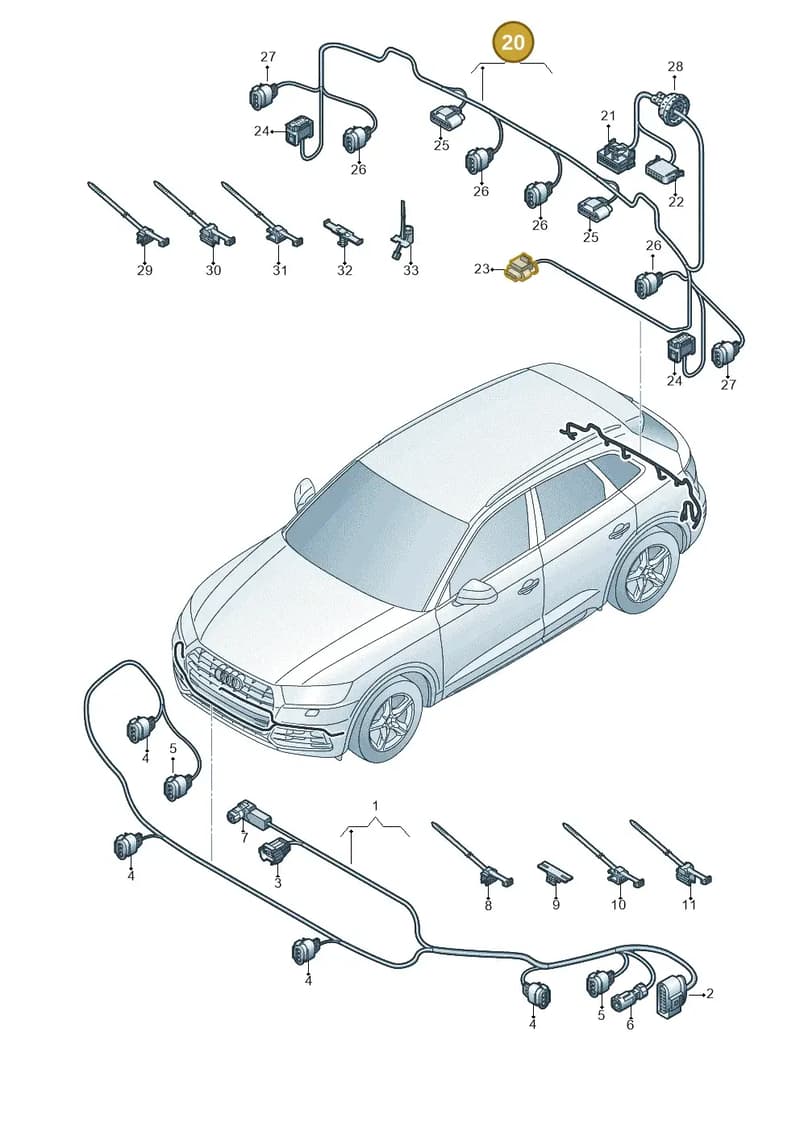 80A971104AQ — Audi Q5 (2016-2025) diagram 896972500, position 20