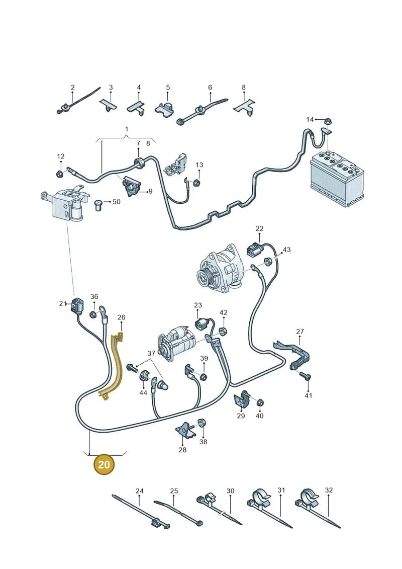 80A971228AA — Audi Q5 (2016-2025) diagram 896972000, position 20