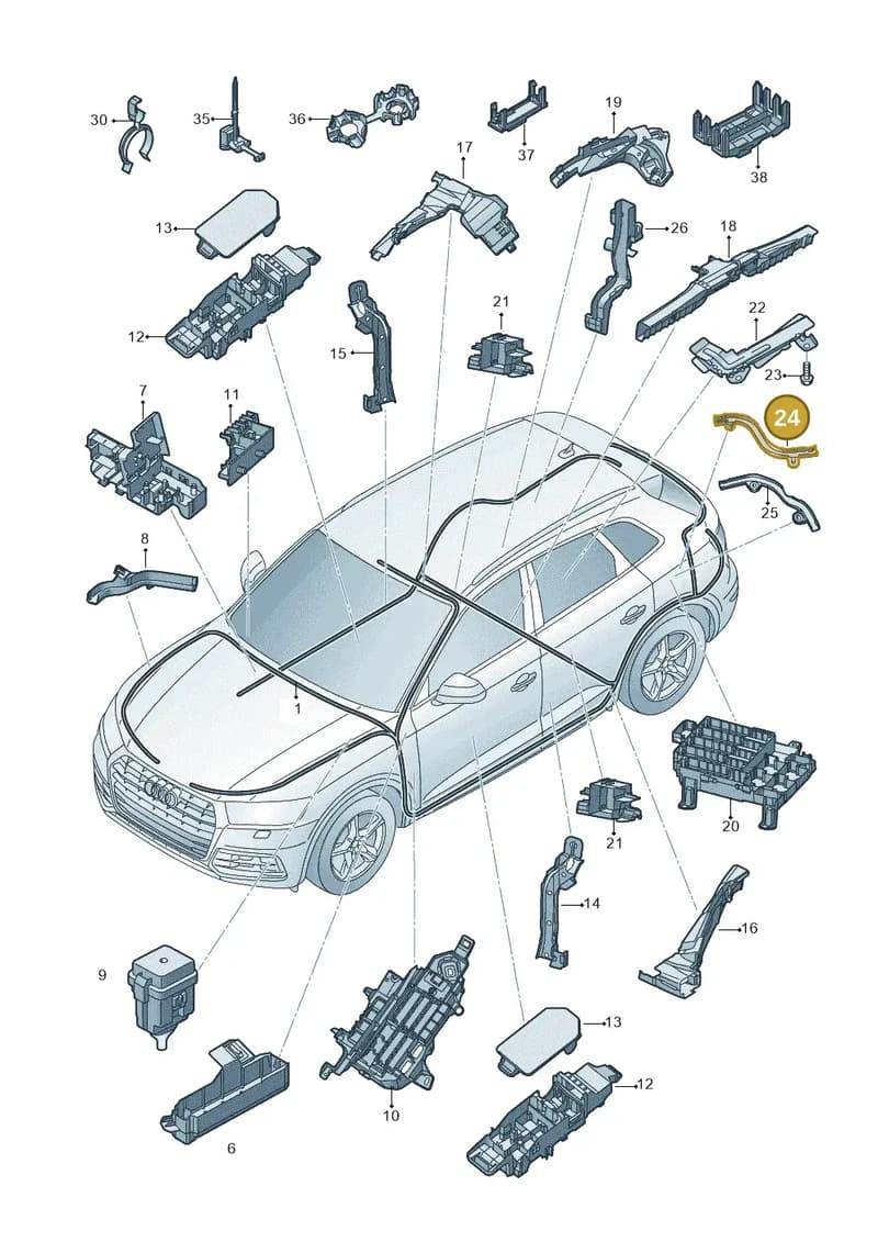 80A971824AA — Audi Q5 (2016-2025) diagram 896971080, position 24