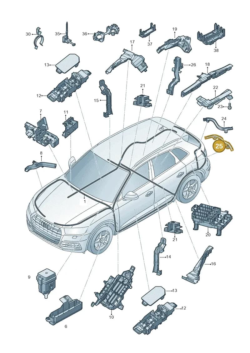 80A971824AB — Audi Q5 (2016-2025) diagram 896971080, position 25