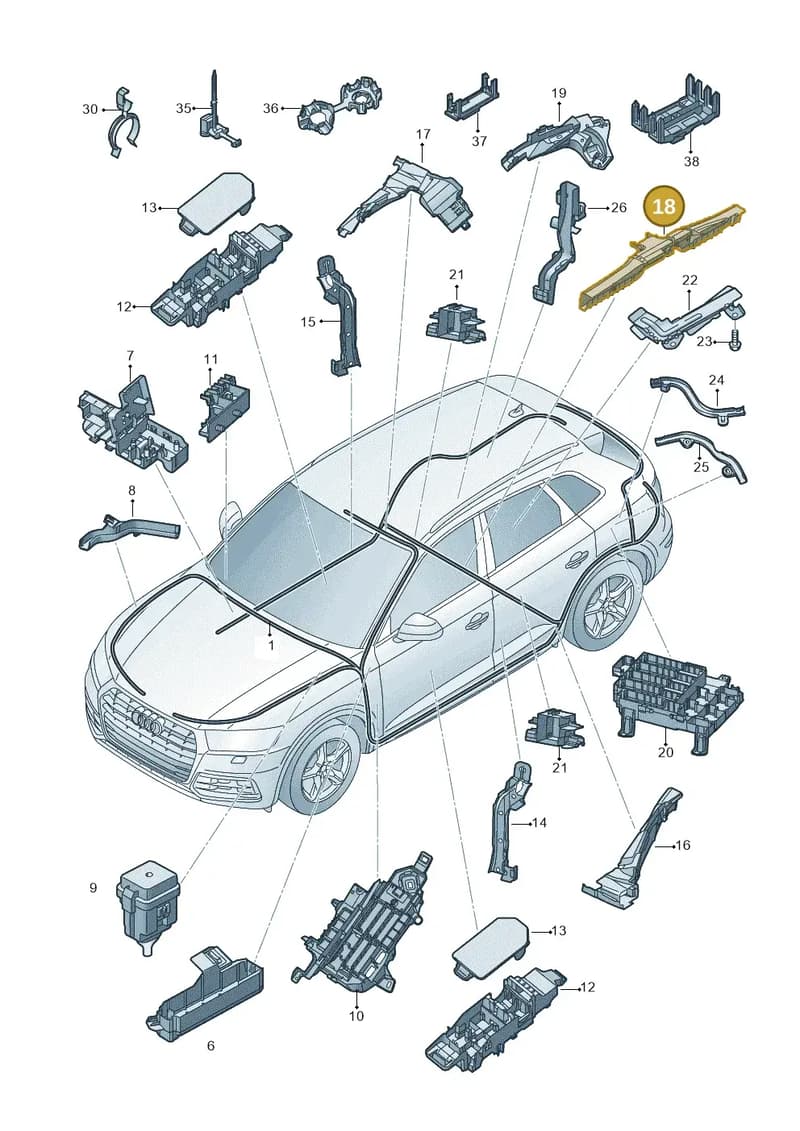 80A971824T — Audi Q5 (2016-2025) diagram 896971080, position 18