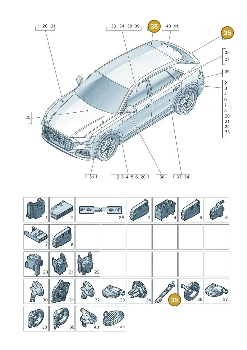 80A971840B — Audi Q8 (2018-2025) diagram 429971810, position 35