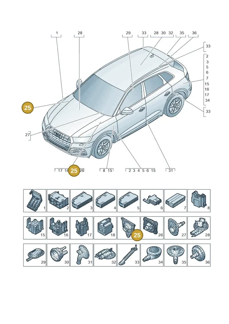 80A971871C — Audi Q5 (2016-2025) diagram 896971780, position 25