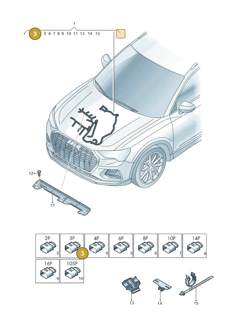 80A973703A — Audi RS Q3 Sportback (2019-2024) diagram f3z971150, position 3