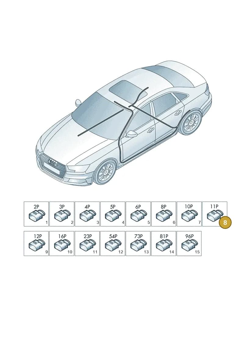 80A973711 — Audi A4L 2.0 (2016-) diagram 849971820, position 8