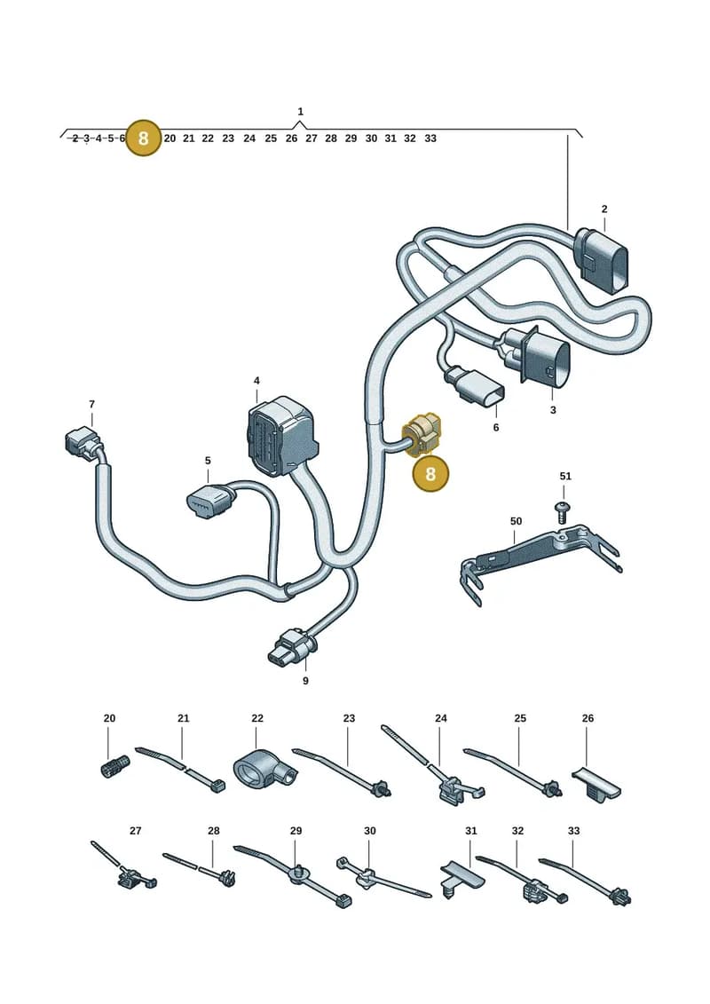80A973714 — Audi A5 Limousine (2024-2025) diagram 8wk972810, position 8