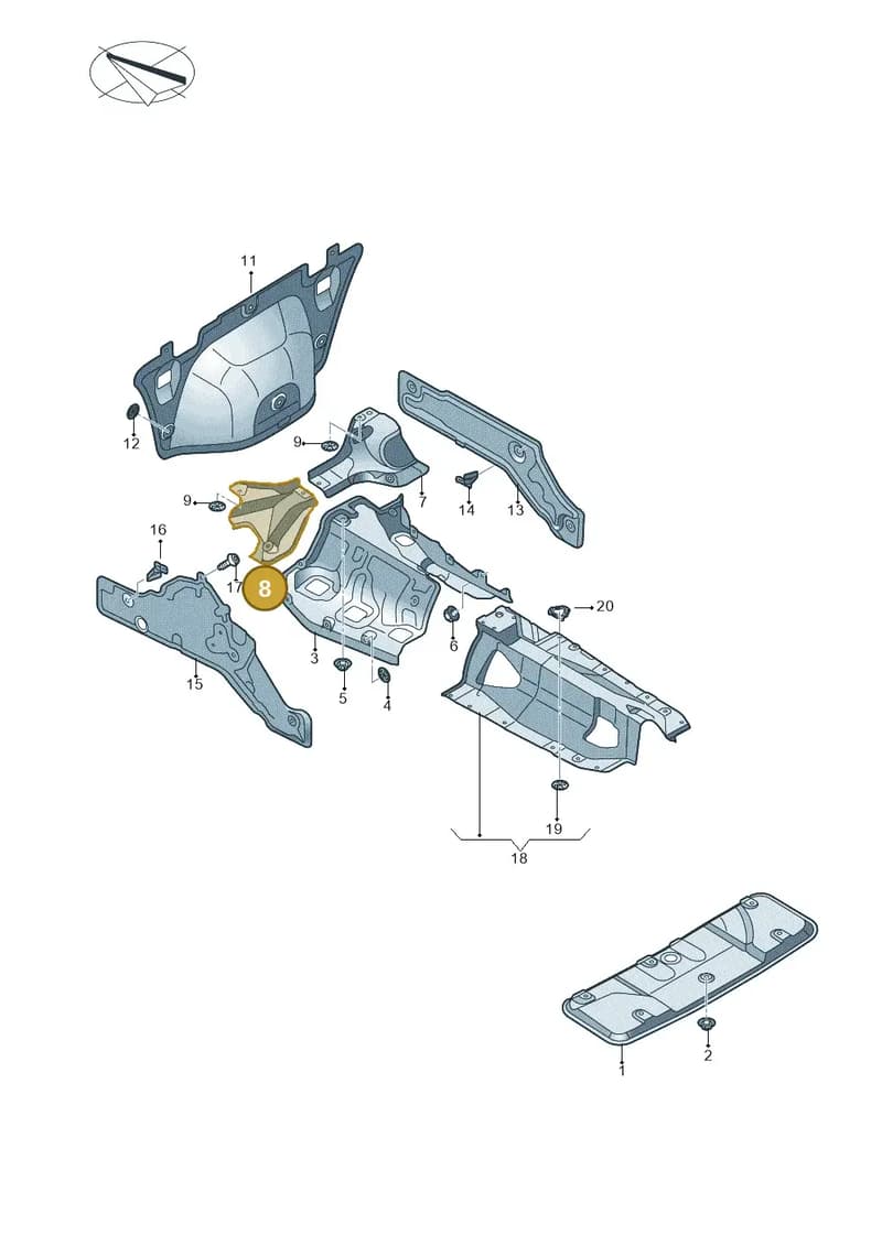 80B804163A — Audi Q5 (2016-2025) diagram 896804000, position 8