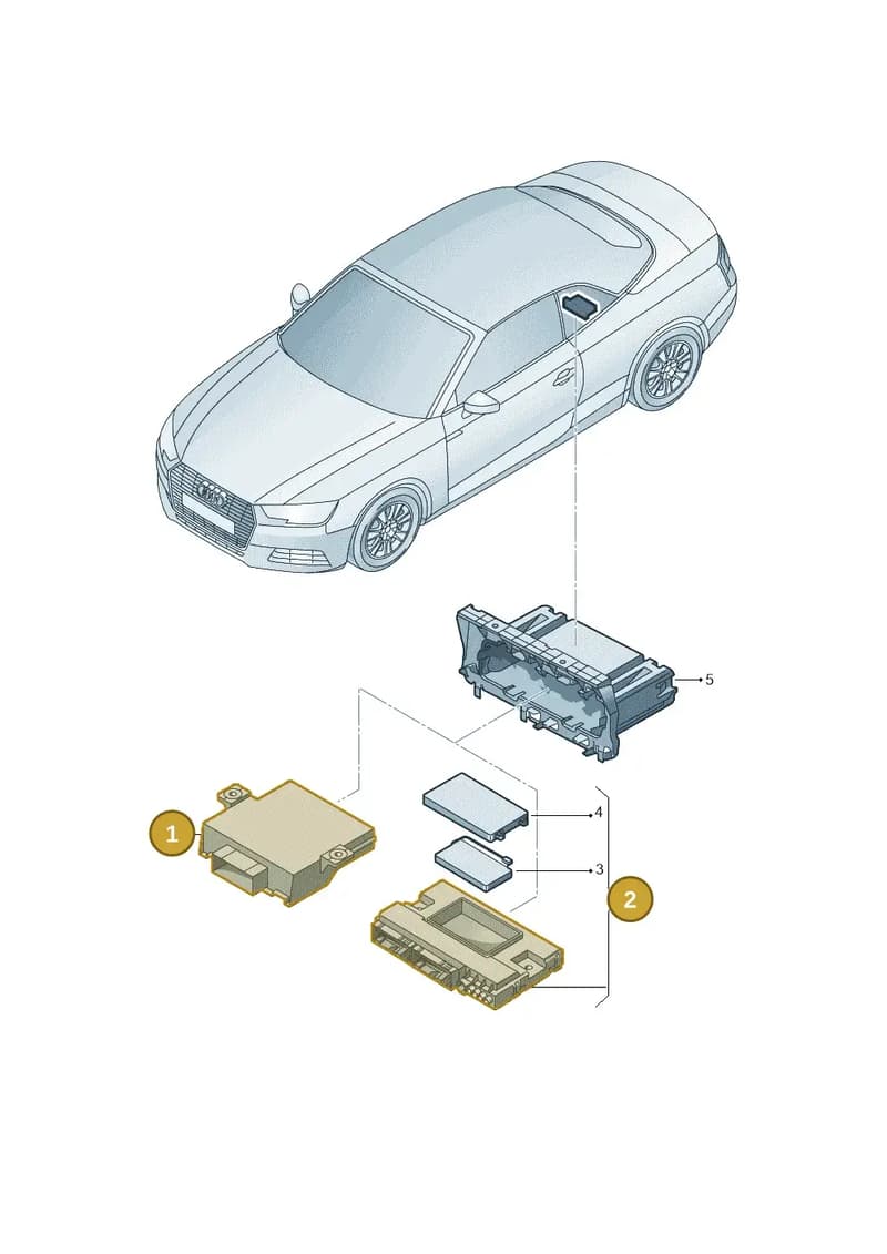 80B907468D — Audi A5 Cabriolet (2016-2025) diagram 848907000, position 1+2