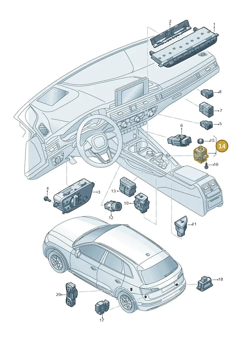80B919616 — Audi Q5 (2016-2025) diagram 896941500, position 14