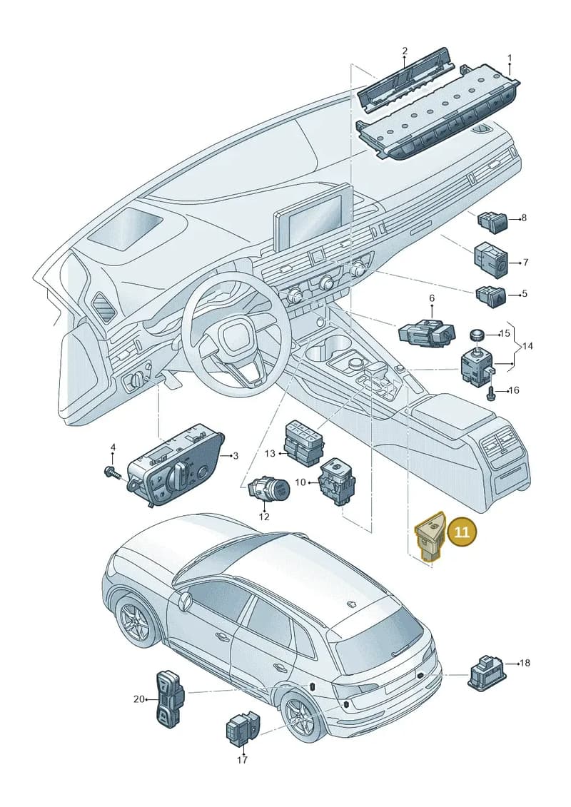 80B927143 — Audi Q5 (2016-2025) diagram 896941500, position 11