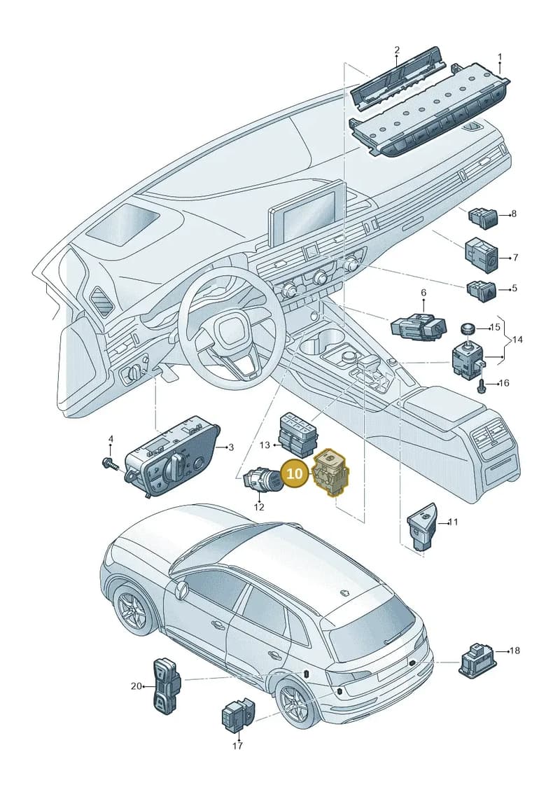 80B927225 — Audi Q5 (2016-2025) diagram 896941500, position 10