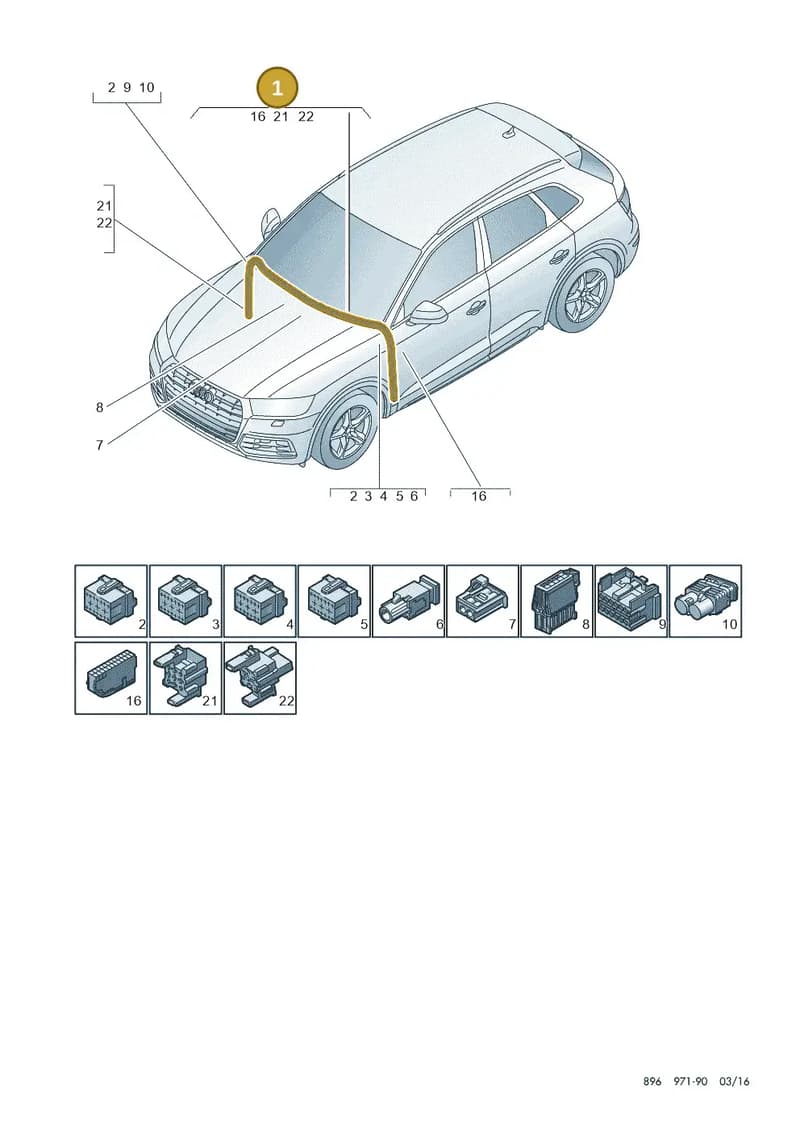 80C971315 — Audi Q5 (2016-2025) diagram 896971900, position 1