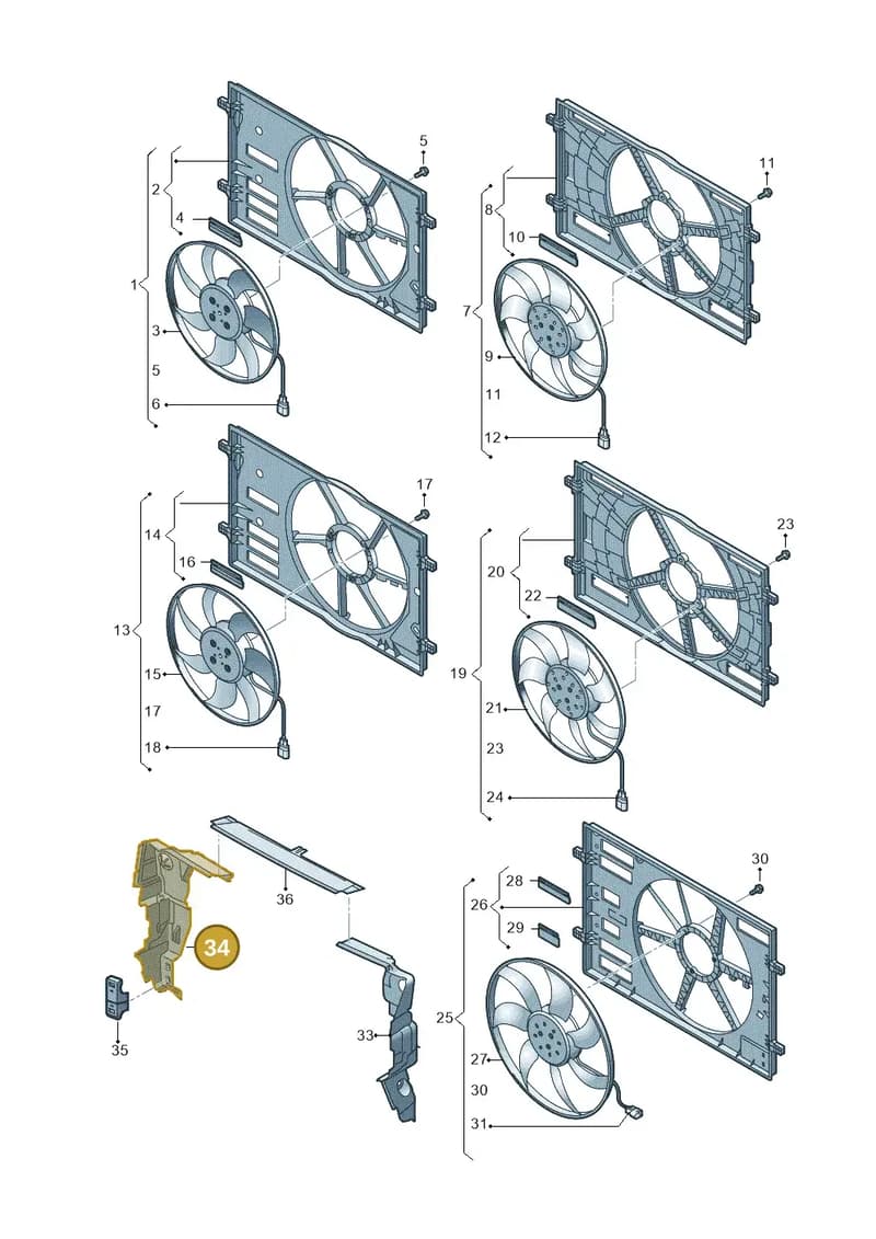 81A121284J — Audi Q2 (2016-2025) diagram 803121925, position 34
