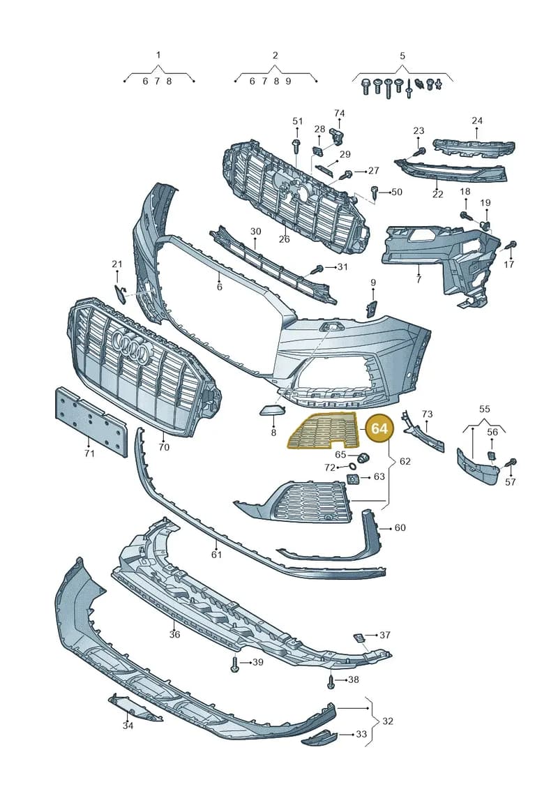 81A807007 — Audi Q7 (2015-2025) diagram 859807022, position 64