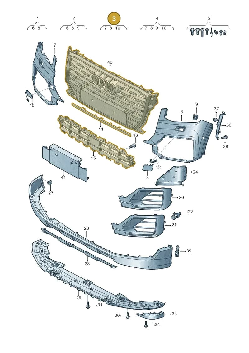 81A807108BGRU — Audi Q2 (2016-2025) diagram 803807200, position 3