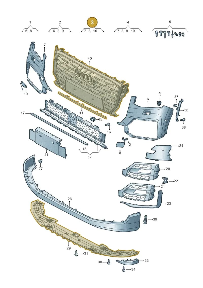 81A807108BGRU — Audi Q2 (2016-2025) diagram 803807300, position 3