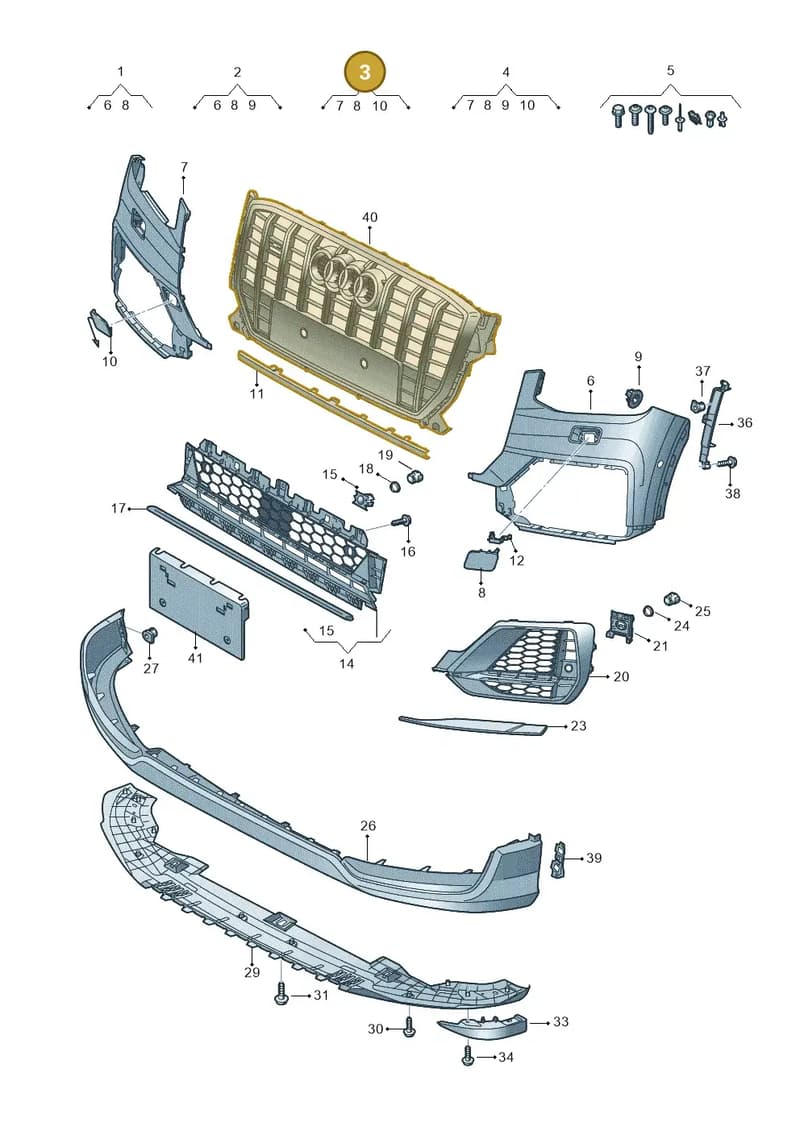 81A807108BGRU — Audi Q2 (2016-2025) diagram 803807350, position 3