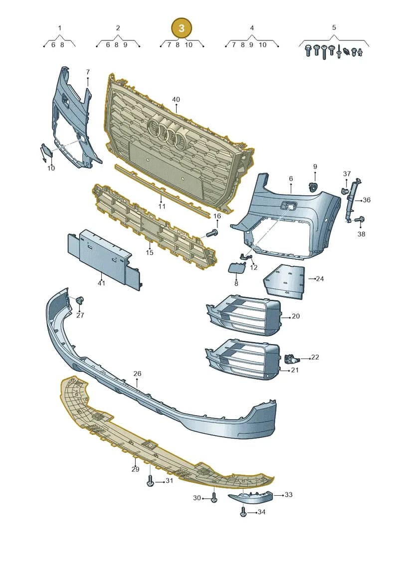 81A807108BGRU — Audi Q2 (2016-2025) diagram 803807100, position 3