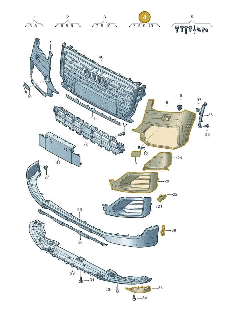 81A807108CGRU — Audi Q2 (2016-2025) diagram 803807200, position 4