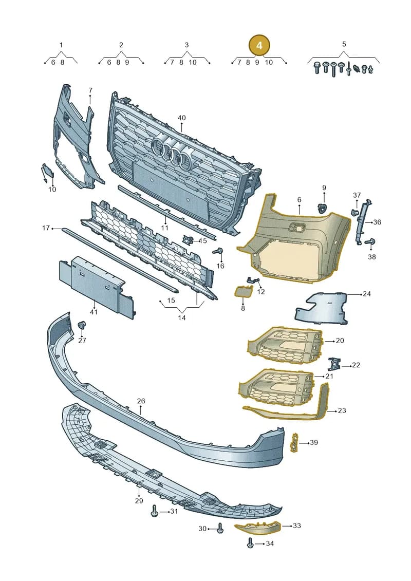 81A807108CGRU — Audi Q2 (2016-2025) diagram 803807300, position 4