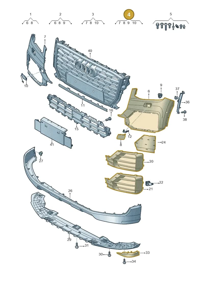 81A807108CGRU — Audi Q2 (2016-2025) diagram 803807100, position 4