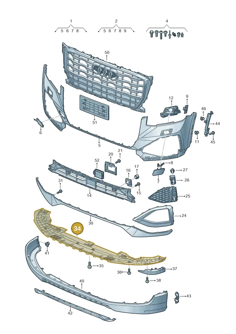 81A807233B — Audi Q2 (2016-2025) diagram 803807025, position 34