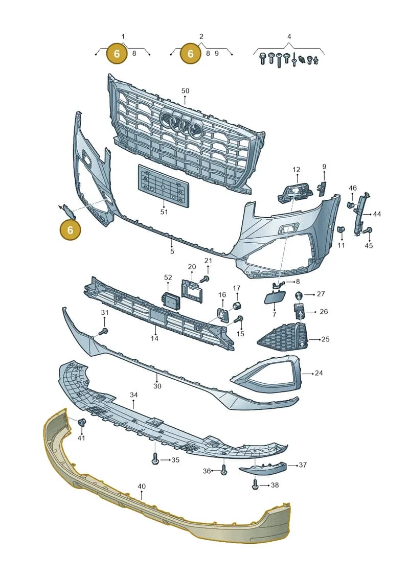 81A807241AGRU — Audi Q2 (2016-2025) diagram 803807015, position 6
