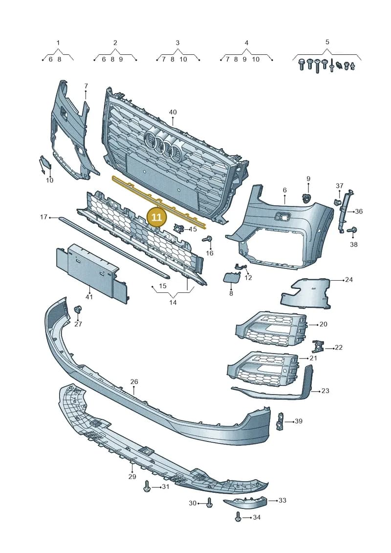 81A807663GRU — Audi Q2 (2016-2025) diagram 803807300, position 11