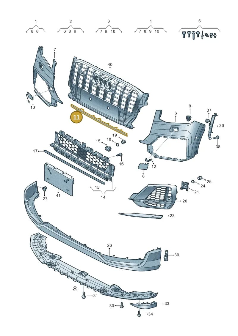 81A807663GRU — Audi Q2 (2016-2025) diagram 803807350, position 11