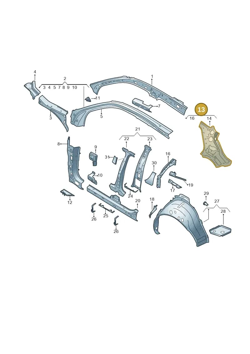 81A809046 — Audi Q2 (2016-2025) diagram 803809000, position 13