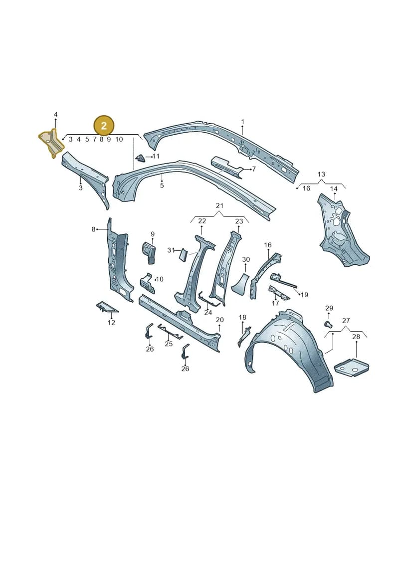 81A809201 — Audi Q2 (2016-2025) diagram 803809000, position 2