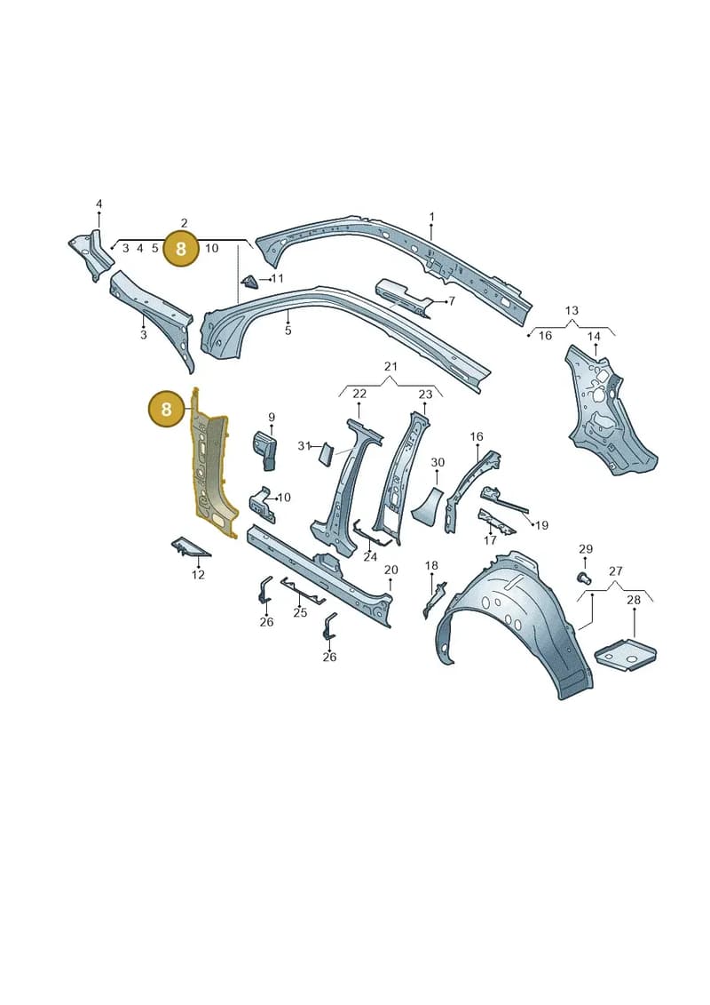 81A809217A — Audi Q2 (2016-2025) diagram 803809000, position 8