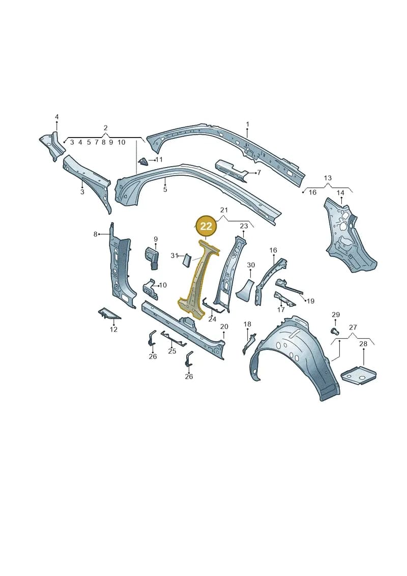 81A809223 — Audi Q2 (2016-2025) diagram 803809000, position 22
