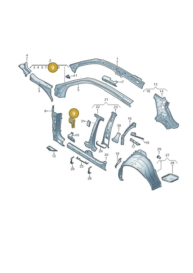 81A809294A — Audi Q2 (2016-2025) diagram 803809000, position 9