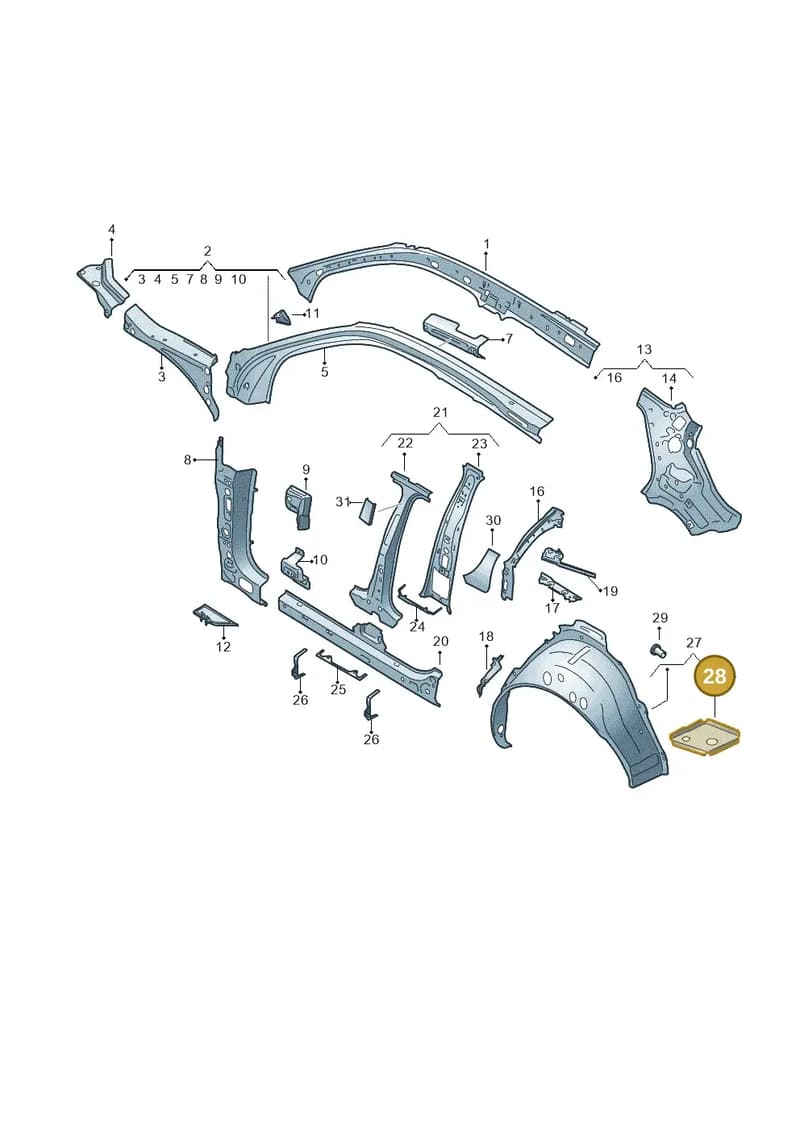 81A809348 — Audi Q2 (2016-2025) diagram 803809000, position 28
