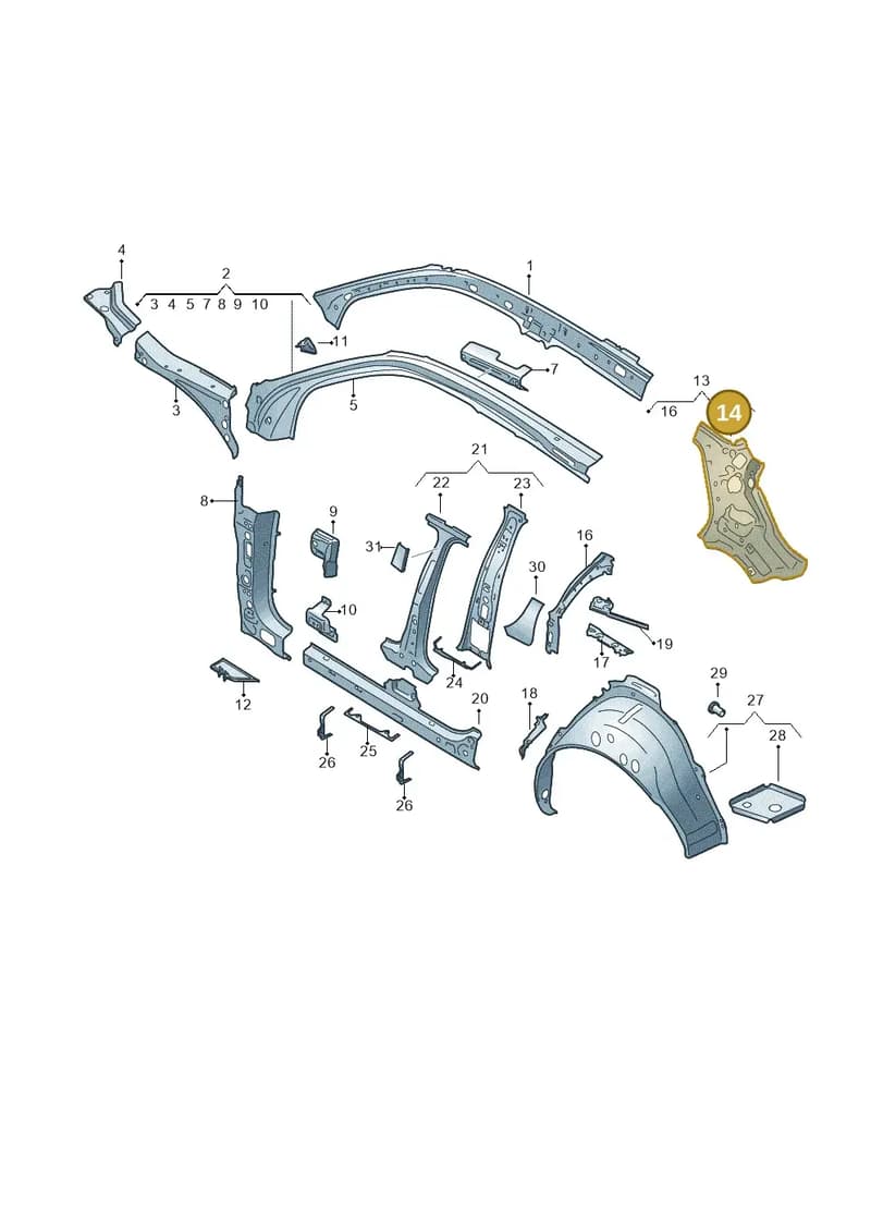 81A809402 — Audi Q2 (2016-2025) diagram 803809000, position 14