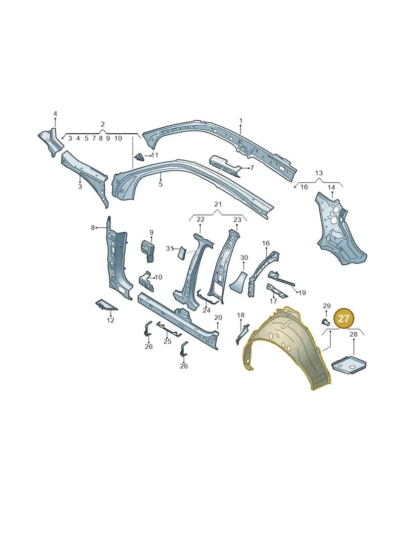 81A809409B — Audi Q2 (2016-2025) diagram 803809000, position 27