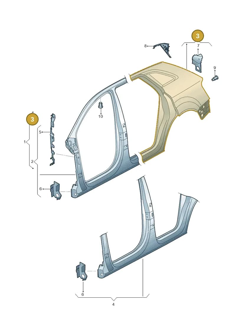 81A809838 — Audi Q2 (2016-2025) diagram 803809500, position 3
