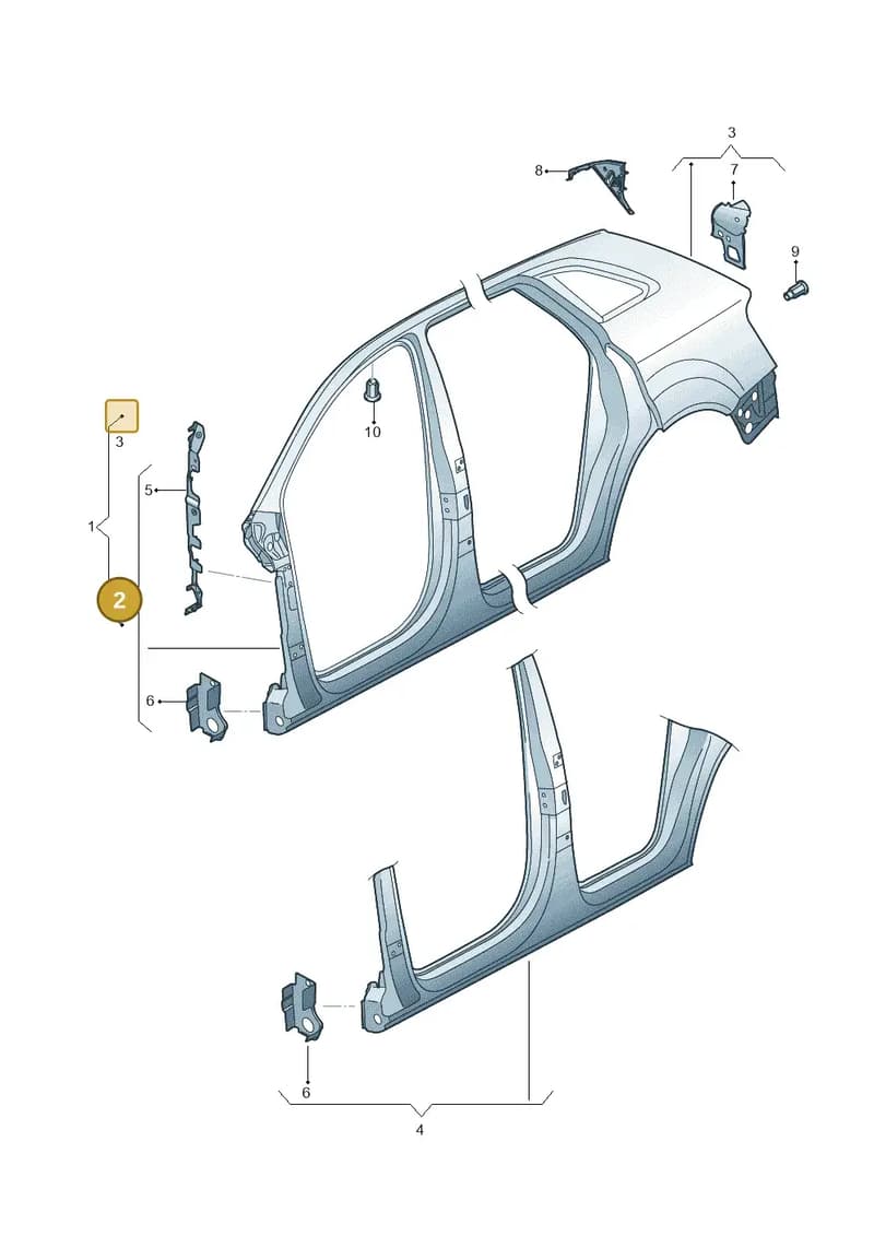 81A809840 — Audi Q2 (2016-2025) diagram 803809500, position 2