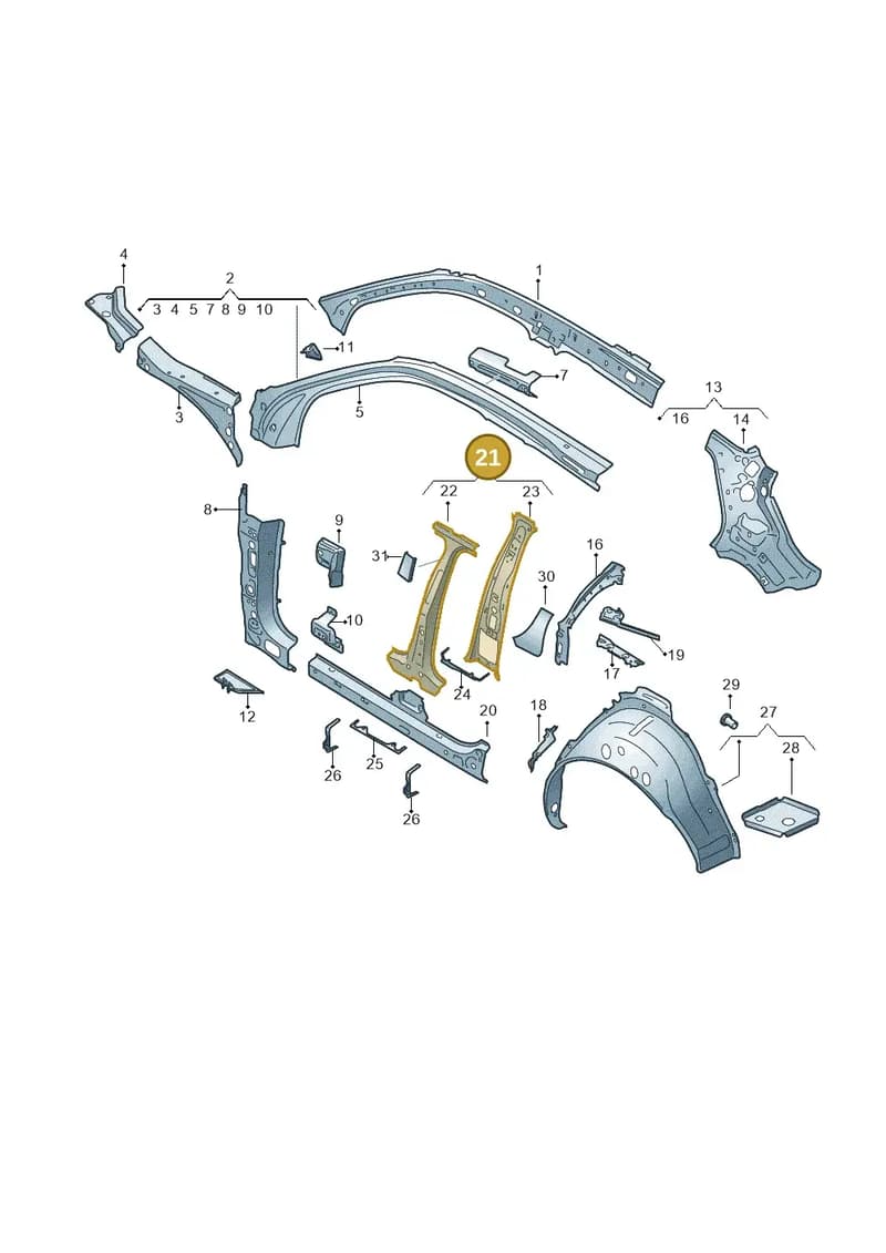 81A810073 — Audi Q2 (2016-2025) diagram 803809000, position 21