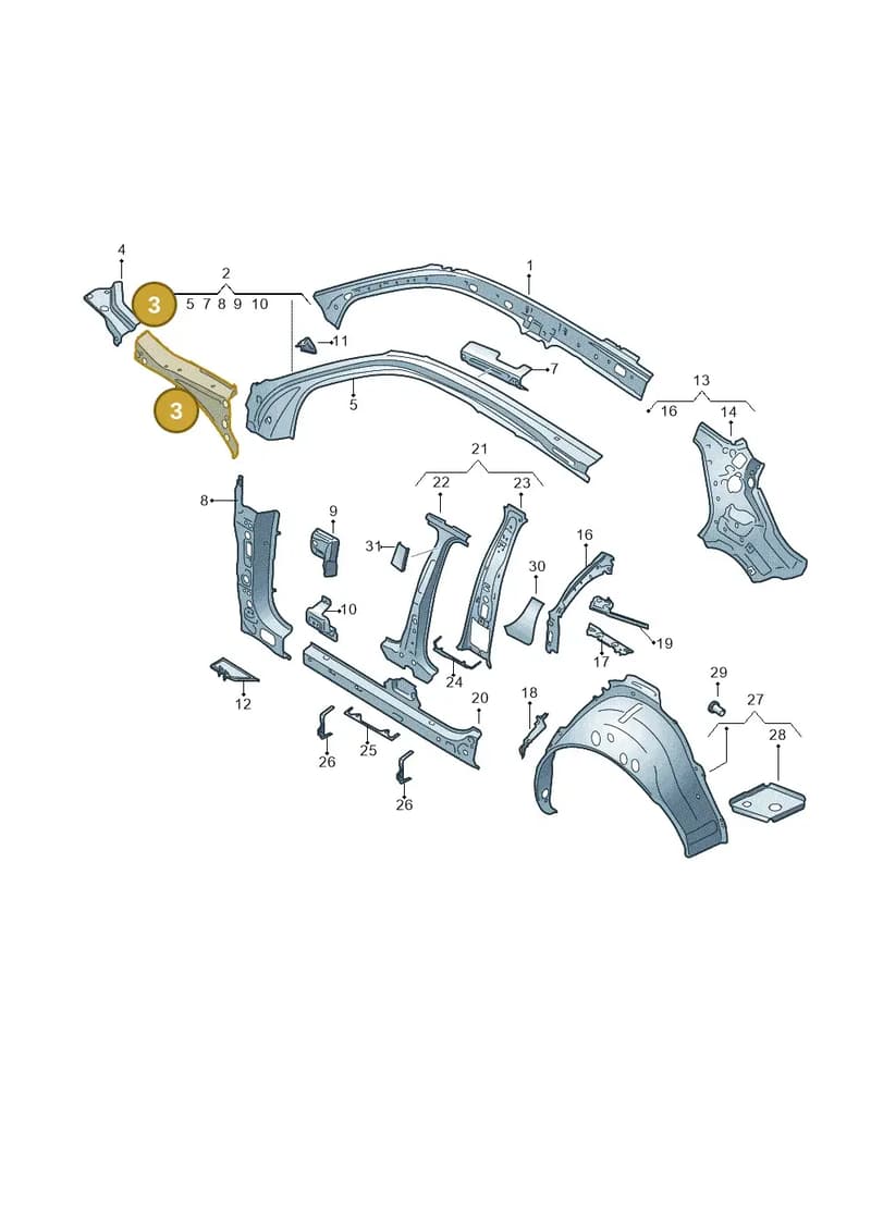 81A810126A — Audi Q2 (2016-2025) diagram 803809000, position 3