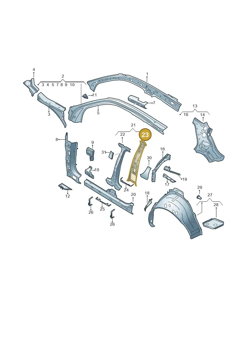 81A810200 — Audi Q2 (2016-2025) diagram 803809000, position 23