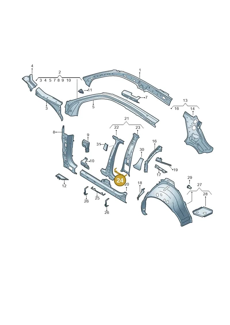 81A810261 — Audi Q2 (2016-2025) diagram 803809000, position 24
