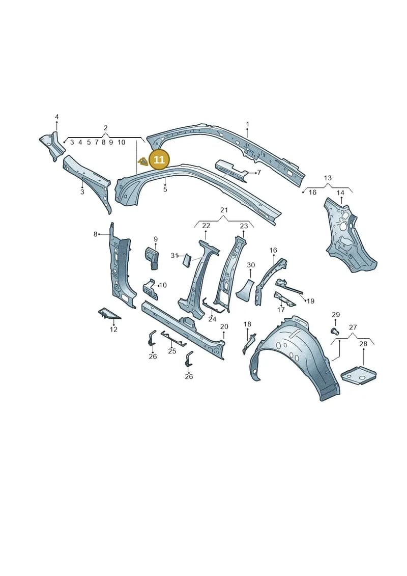 81A810375 — Audi Q2 (2016-2025) diagram 803809000, position 11