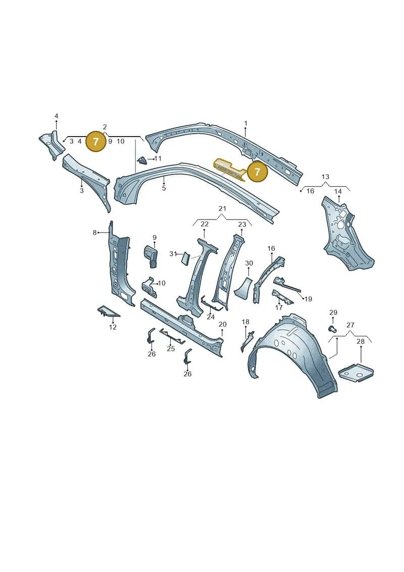 81A810826B — Audi Q2 (2016-2025) diagram 803809000, position 7