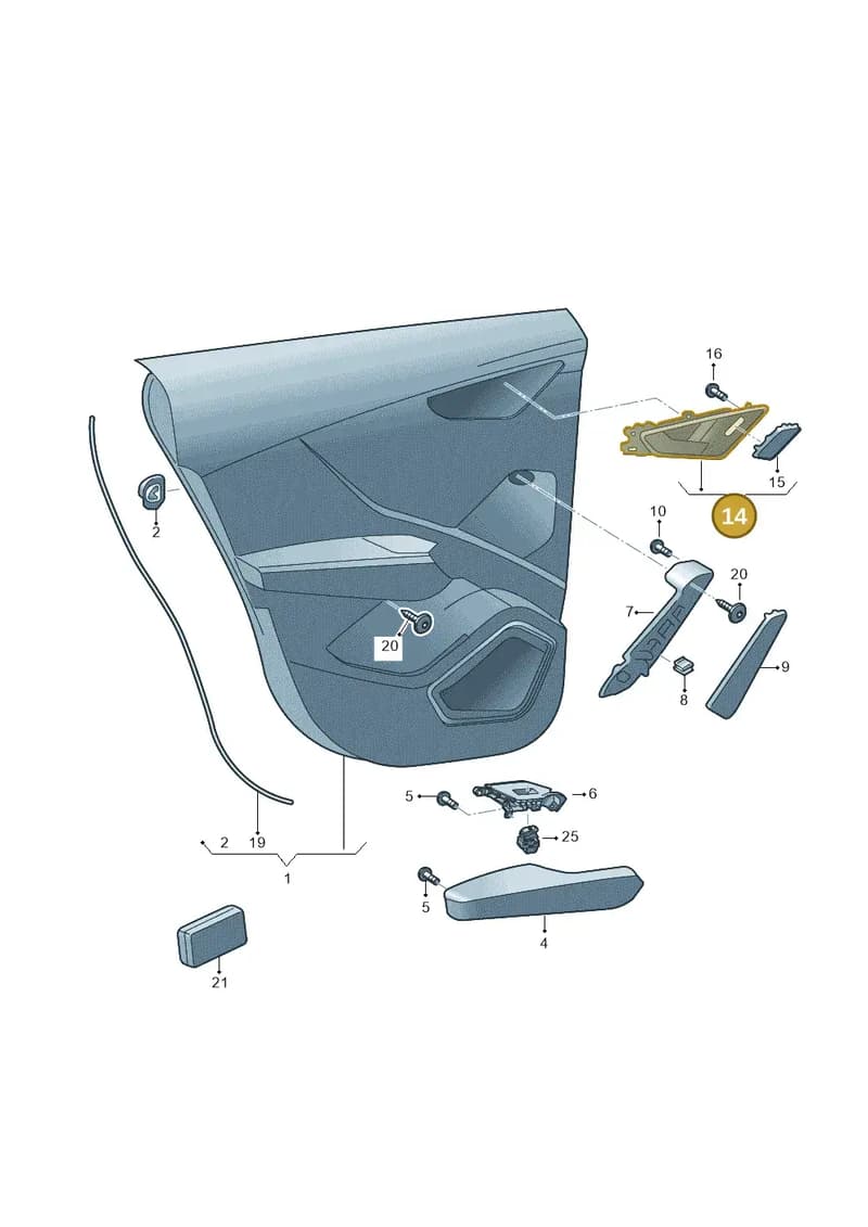 81A837020C4PK — Audi Q2 (2016-2025) diagram 803867400, position 14