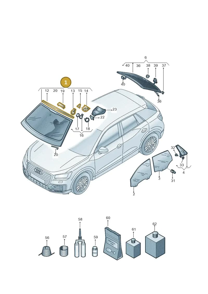 81A845099PNVB — Audi Q2 (2016-2025) diagram 803845000, position 1