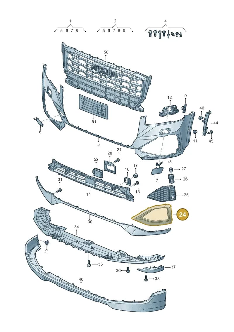 81A853054C4W3 — Audi Q2 (2016-2025) diagram 803807015, position 24